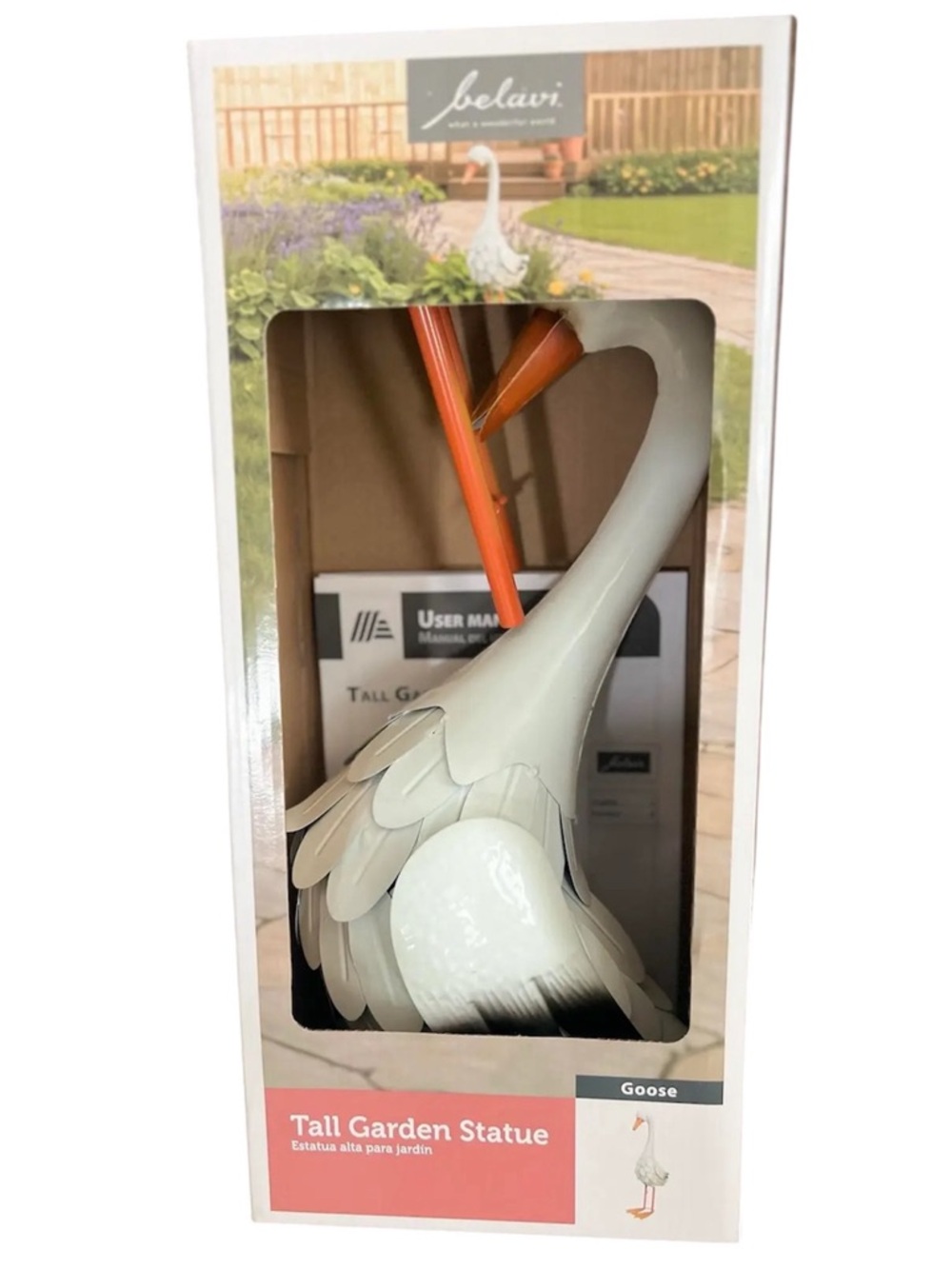 Belavi Goose Tall Garden Statue - Picture 2 of 4